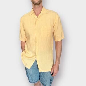 Lands' End Tangerine Linen Shirt‎
